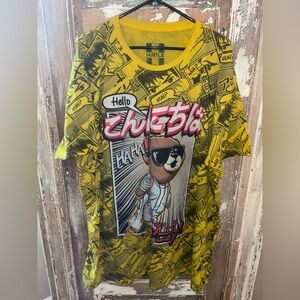 Hustle Bailey Apparel Graphic T-Shirt – 4XL – Yellow Anime Comic Style